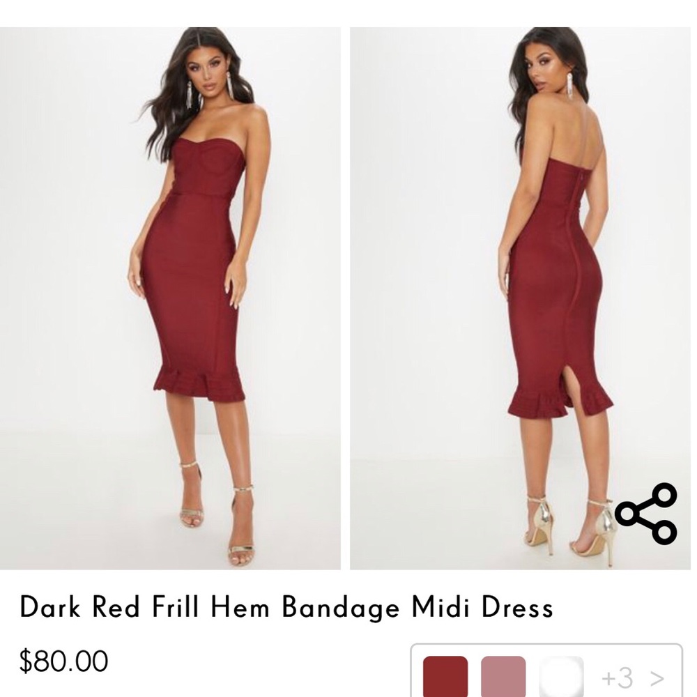 Dark red/ burgundy bandage dress